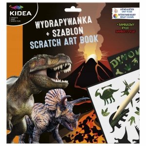 Dinozaury Wydrapywanka + Szablon Zdrapka Rysik Obrazki