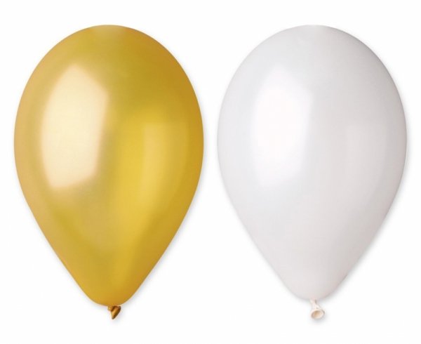  Balony metalizowane 50 szt mix Złote i Perłowe