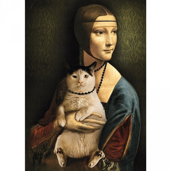 Puzzle 1000 Dama z kotem