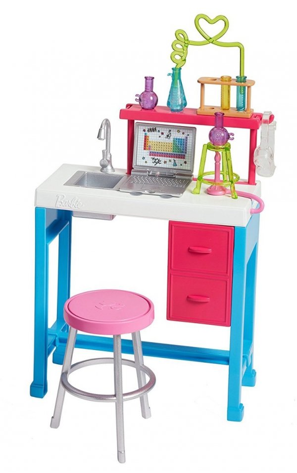 BARBIE ZESTAW MEBELKÓW PRACOWNIA NAUKOWA LABORATORIUM Mattel FJB28