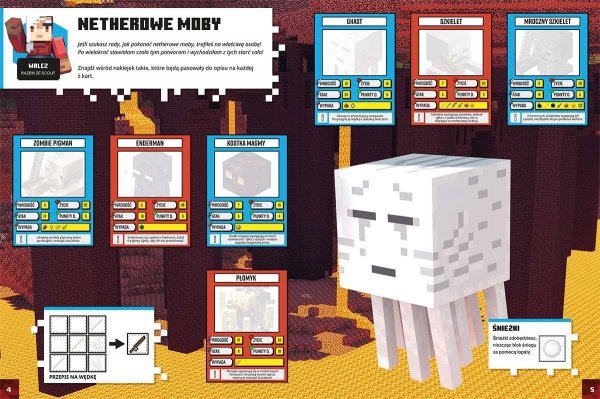  Minecraft Księga Netheru i Kresu z naklejkami 500 Naklejek