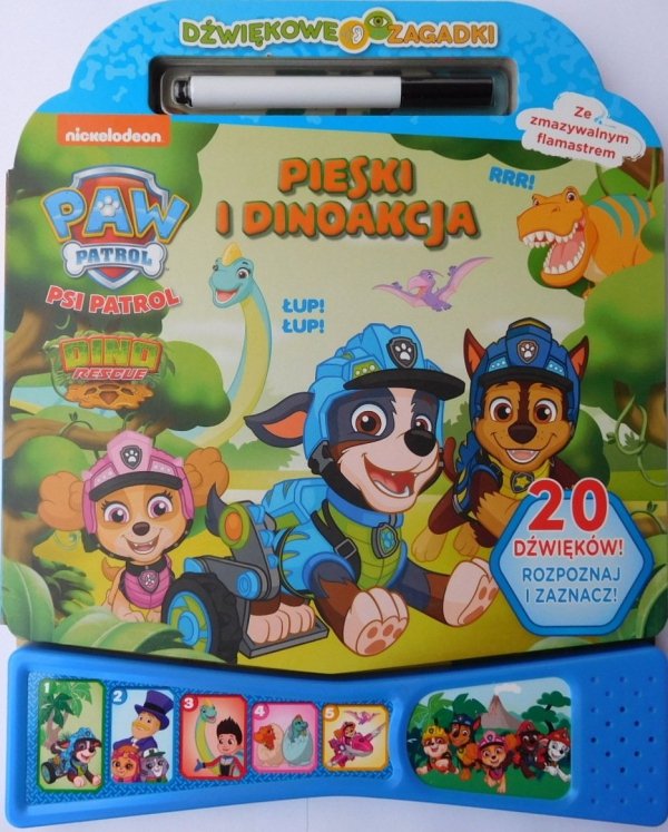 Psi Patrol Dźwiękowe zagadki Pieski i dinoakcja z Pisakiem