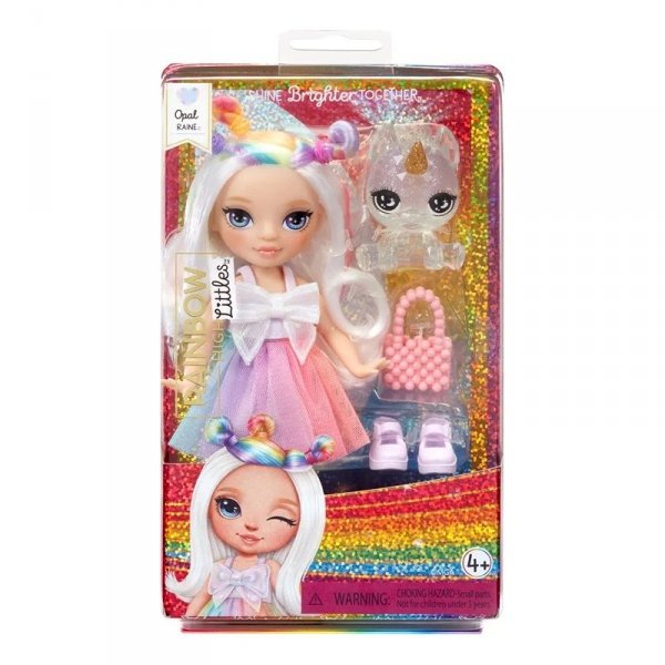 Rainbow High Lalka Littles Tęczowa Opal Raine + Jednorożec 
