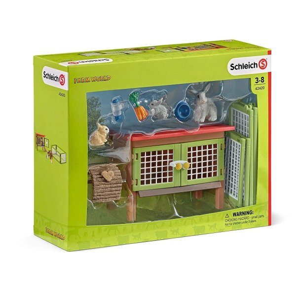 Schleich 42420 Zagroda dla królików Klatka wybieg króliczki