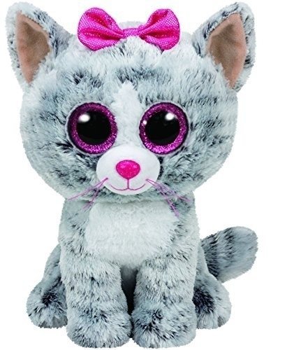 Maskotka Kot Szary 24 cm TY Beanies Kotek Błyszczące oczy 