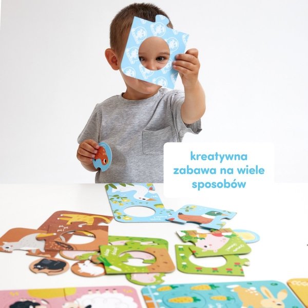 CZUCZU Puzzle z dziurką Układanki Wieś zwierzątka 2+