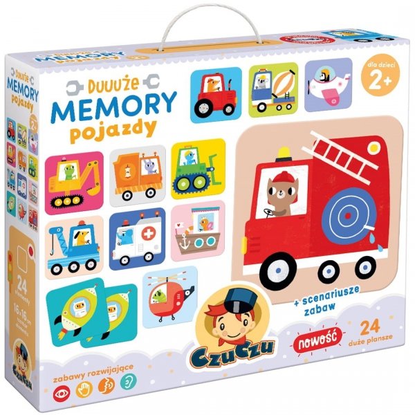 CzuCzu DUŻE Memory pojazdy Memo Gra Pamięć 2+
