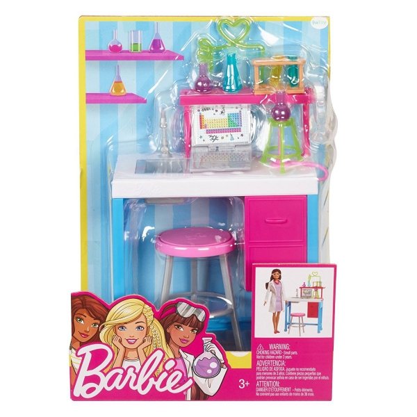 BARBIE ZESTAW MEBELKÓW PRACOWNIA NAUKOWA LABORATORIUM Mattel FJB28