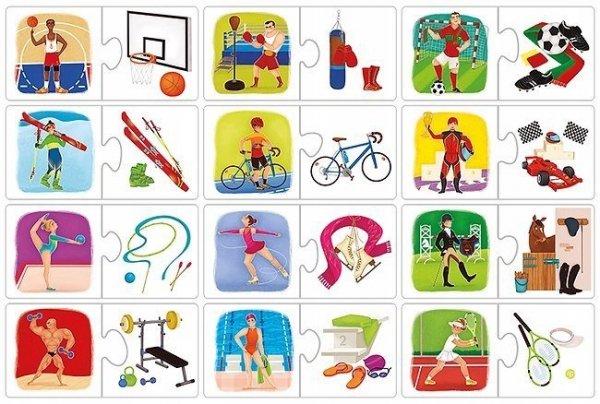 Sport i Atrybuty Puzzle Edukacyjne Gra Układanki Adamigo 3+