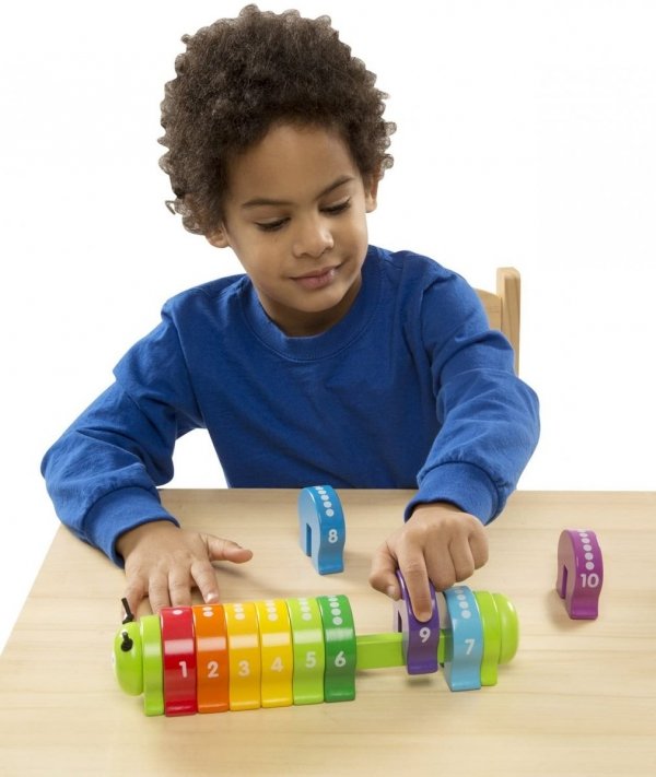 Licząca Gąsiennica drewniana układanka nauka liczenia Melissa&amp;Doug 2+