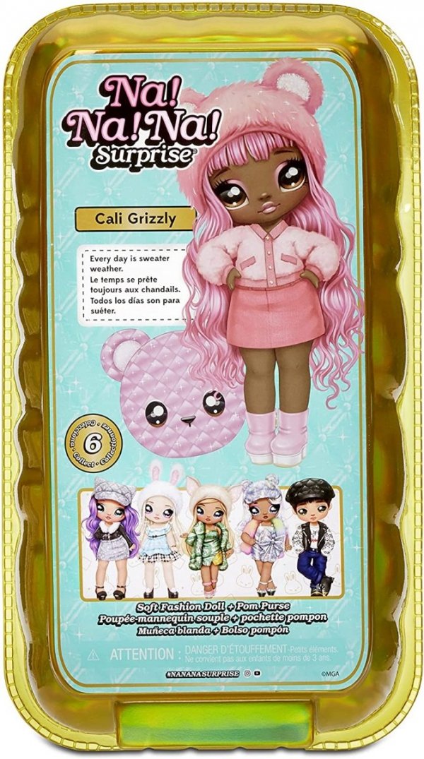 NaNaNa Surprise Glam Lalka Cali Grizzly + torebka MGA