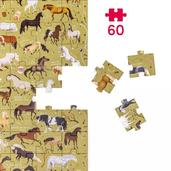 Puzzle Konie 60 Puzzlove Rasy Koni CzuCzu Koń