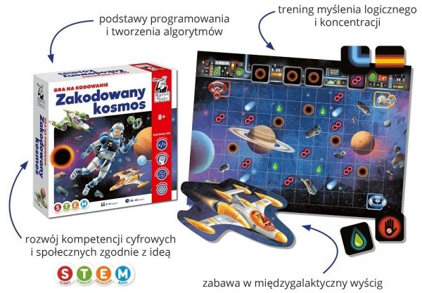 Zakodowany Kosmos Gra na kodowanie Edukacyjna Kapitan Nauka 8+