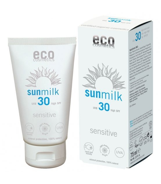 Eco cosmetics Mleczko na słońce SPF 30 sensitive z granatem i maliną