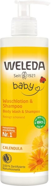 Weleda Szampon i żel do mycia ciała i włosów z nagietkiem 400 ml.