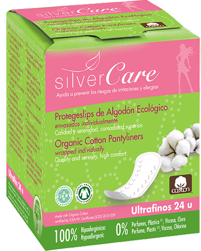 Masmi Silver Care Ultracienkie wkładki higieniczne o anatomicznym kształcie - 100% bawełny organicznej (oddzielnie pakowane)