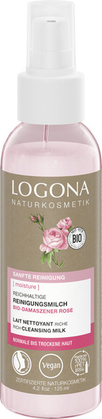 Logona [moisture] Mleczko do mycia twarzy z bio-różą damasceńską