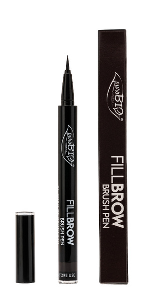 puroBio Pisak do wypełniania brwi z precyzyjnym pędzelkiem  04 MIĘKKA CZERŃ