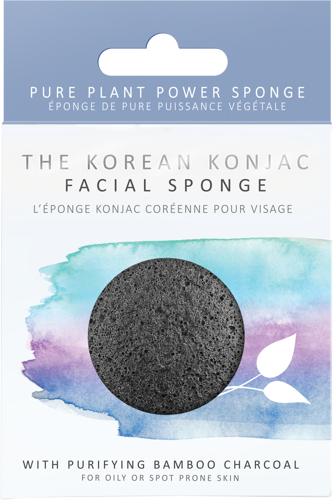 Konjac Sponge Company Gąbka Konjac z bambusowym węglem drzewnym do cery tłustej i problematycznej
