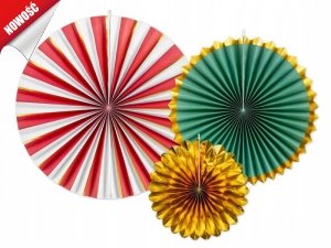Rozety dekoracyjne mix kolor 26 - 43cm 3 szt