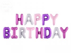 Balon foliowy Happy Birthday mix kolor 340x35 cm