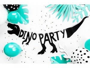 Girlanda Dino Party - czarna