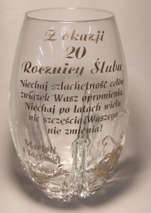 Wazon  z grawerem prezent na urodziny, rocznicę ślubu, jubileusz 