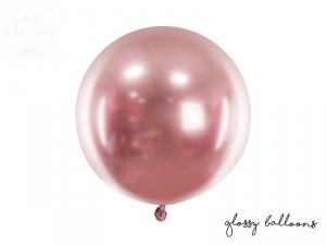 Balon okrągły Glossy różowe złoto - 60 cm