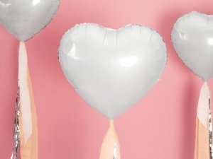 Balon foliowy serce 45 cm biały