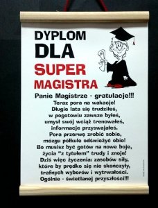 Dyplom pamiątkowy dla   Super Magistra  - pan