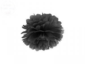 Pompon bibułowy w kolorze czarnym 25 cm