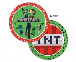 Talerzyki papierowe Minecraft 8 szt - 23cm