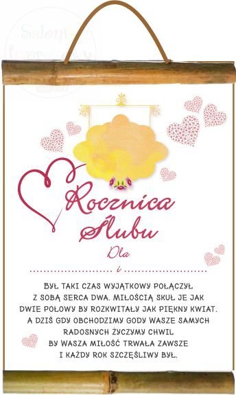 Dyplom Bambus &quot; Rocznica Ślubu&quot;