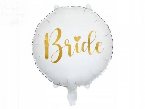 Balon foliowy Bride biały + złoto