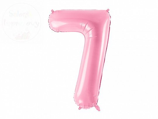 Balon foliowy cyfra 7 różowe - 86 cm