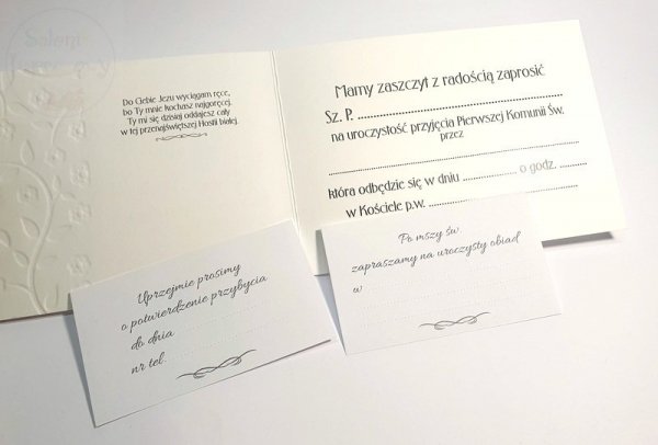 Zaproszenie na I Komunię Św. dla Ojca Chrzestnego