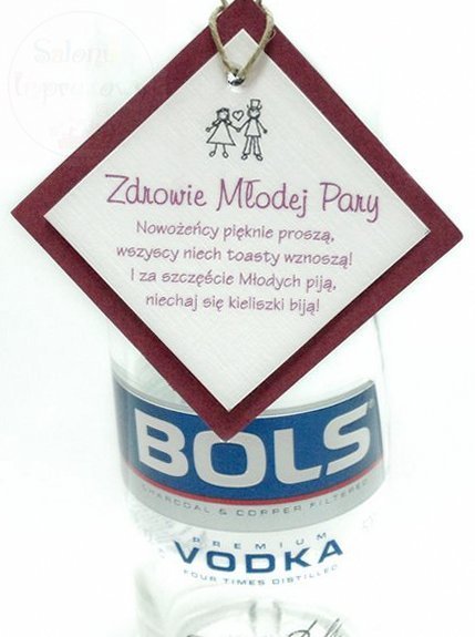 Zawieszki na alkohol &quot;Zdrowie Młodej Pary&quot; - 20szt