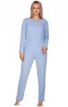Ciepła piżama damska frotte niebieska Regina 643