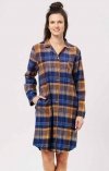 Key LND 481 flanelowa koszula nocna rozpinana