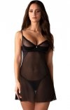 Koszulka czarna sexy Obsessive Stelisa Chemise&Thong