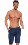 Krótkie spodenki piżamowe męskie w kratkę Cornette Plus size