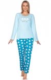 Błękitna piżama damska z kotkami Regina 637 XXL