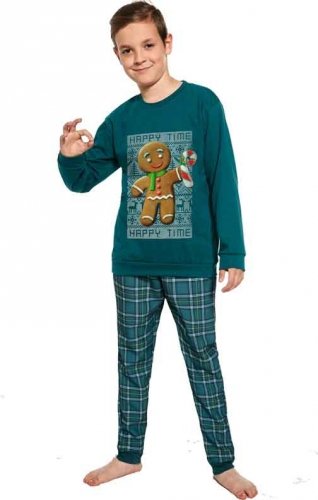 Zielona piżama chłopieca świąteczna Cornette Cookie