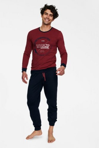 Piżama Bolt 40033-33X Czerwony Melanż-Czarny