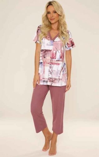 Piżama damska De Lafense 777 Violet 3XL-4XL