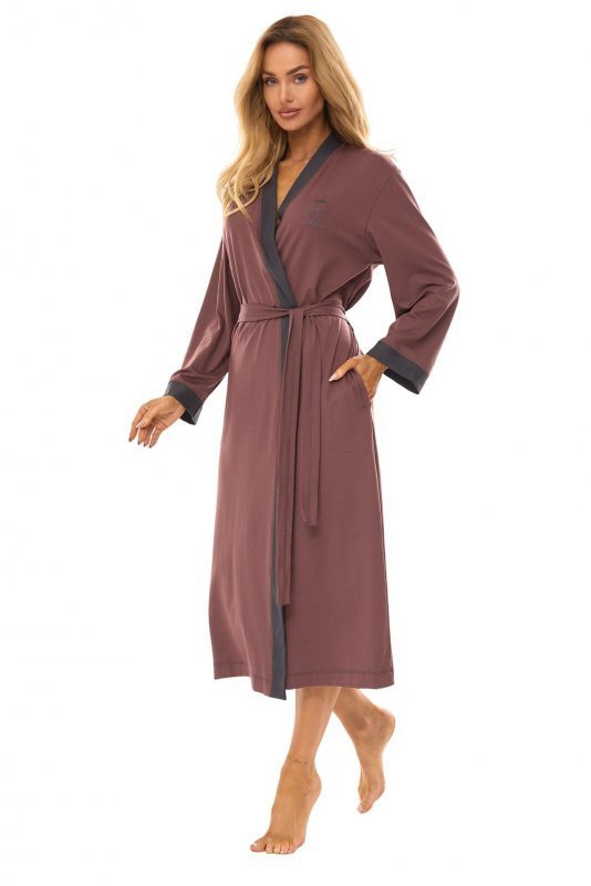 Szlafrok L&L 2505 długi M-2XL wiskoza damski