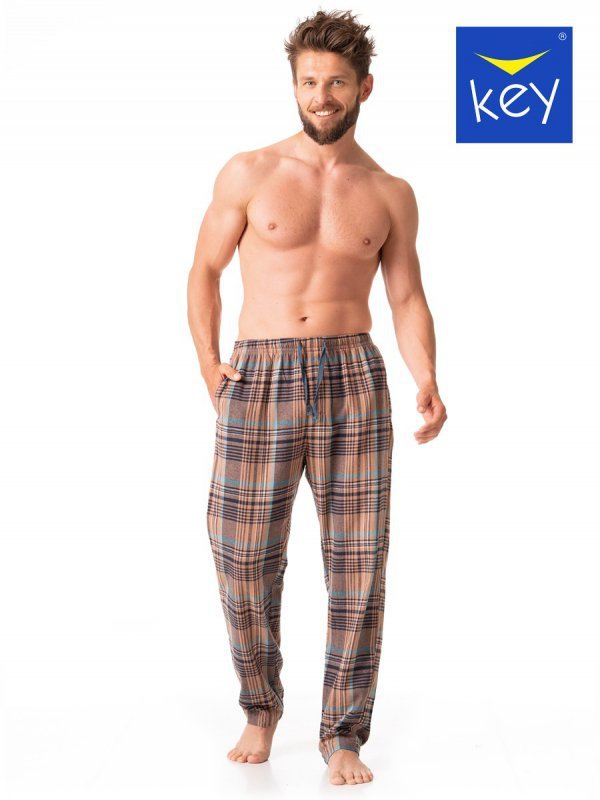 Flanelowe spodnie męskie piżamowe Key MHT 421