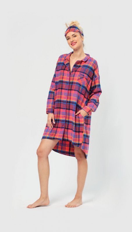 Ciepła koszula nocna flanelowa Key LND 483 Big