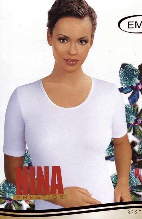 Koszulka damska z krótkim rękawem Emili Nina biała