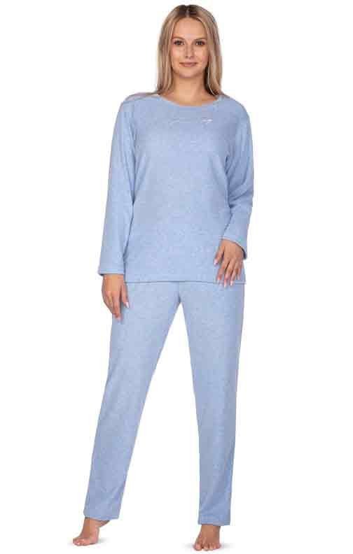 Ciepła piżama damska frotte niebieska Regina 643